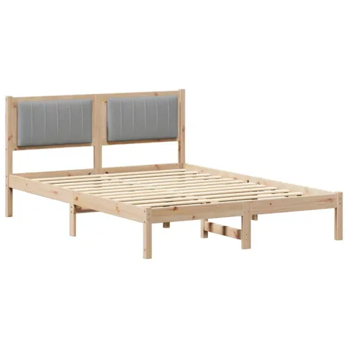 Krevetni okvir s tapiciranim uzglavljem Svijetlo siva - 140 x 190 cm Smeđa i svijetlo siva Cijena