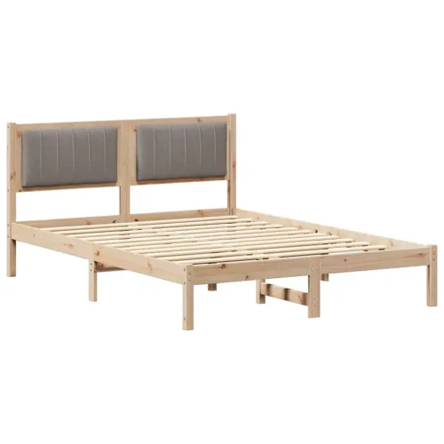 Krevetni okvir s tapiciranim uzglavljem Sivo-smeđa 140 x 190 cm - 140 x 190 cm Smeđa i taupe Cijena