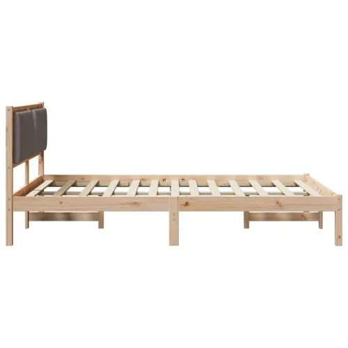 Krevetni okvir s tapiciranim uzglavljem Sivo-smeđa 140 x 190 cm - 140 x 190 cm Smeđa i taupe Cijena