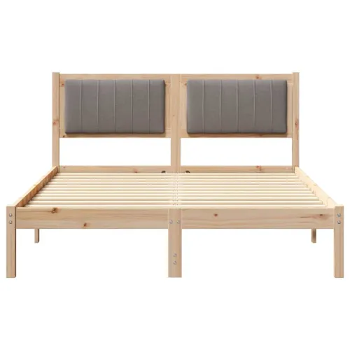 Krevetni okvir s tapiciranim uzglavljem Sivo-smeđa 140 x 190 cm - 140 x 190 cm Smeđa i taupe Cijena