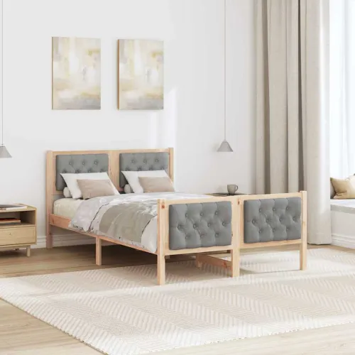 Okvir za krevet s uzglavljem Svijetlo siva 120 x 200 cm - Smeđa i svijetlo siva 120 x 200 cm Cijena