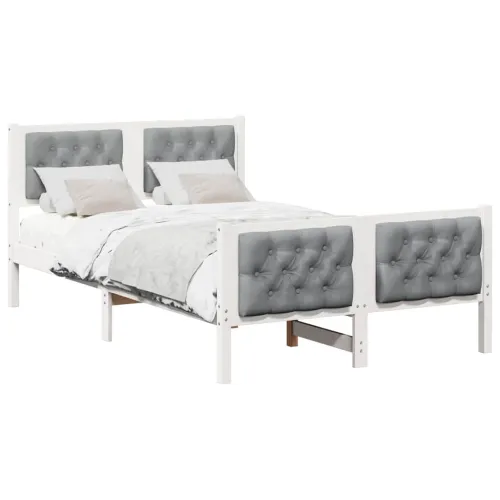 Okvir za krevet s uzglavljem Svijetlo siva 120 x 200 cm - Bijela i svijetlosiva 120 x 200 cm Cijena
