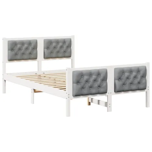 Okvir za krevet s uzglavljem Svijetlo siva 120 x 190 cm - Bijela i svijetlosiva 120 x 190 cm Cijena