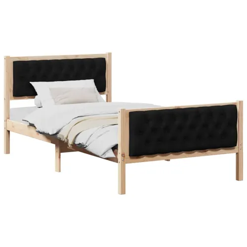 Okvir za krevet Crna 100 x 200 cm Čvrsto borovo drvo - Smeđa i crna 100 x 200 cm Cijena