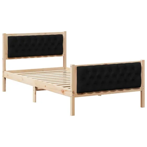 Okvir za krevet Crna 100 x 200 cm Čvrsto borovo drvo - Smeđa i crna 100 x 200 cm Cijena