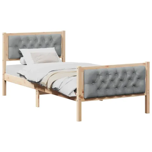 Okvir za krevet s uzglavljem Svijetlo siva 90 x 200 cm - Smeđa i svijetlo siva 90 x 200 cm Cijena
