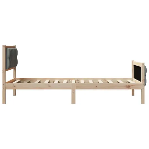 Okvir za krevet Tamno siva 90 x 200 cm Čvrsto borovo drvo - smeđe i tamnosivo 90 x 200 cm Cijena