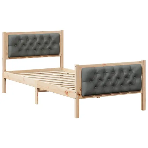 Okvir za krevet Tamno siva 90 x 200 cm Čvrsto borovo drvo - smeđe i tamnosivo 90 x 200 cm Cijena
