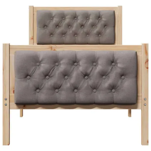Okvir za krevet Sivo-smeđa 80 x 200 cm Čvrsto borovo drvo - Smeđa i taupe 80 x 200 cm Cijena
