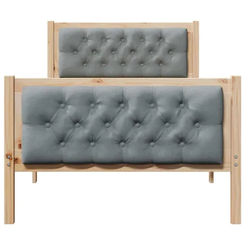 Okvir za krevet s uzglavljem Svijetlo siva 90 x 190 cm - Smeđa i svijetlo siva 90 x 190 cm Cijena