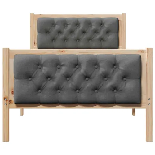 Okvir za krevet Tamno siva 90 x 190 cm Čvrsto borovo drvo - smeđe i tamnosivo 90 x 190 cm Cijena