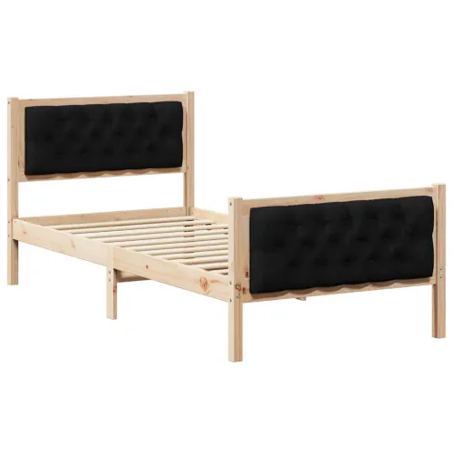 Okvir za krevet Crna 90 x 190 cm Čvrsto borovo drvo - Smeđa i crna 90 x 190 cm Cijena