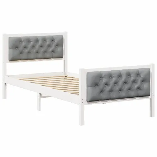 Okvir za krevet s uzglavljem Svijetlo siva 90 x 190 cm - Bijela i svijetlosiva 90 x 190 cm Cijena
