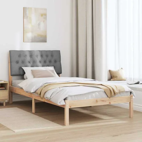 Krevetni okvir s tapiciranim uzglavljem Smeđa 100 x 200 cm - Smeđa i svijetlo siva 100 x 200 cm Cijena