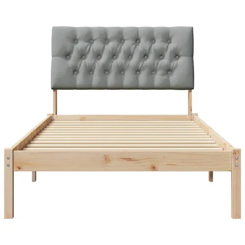 Krevetni okvir s tapiciranim uzglavljem Smeđa 100 x 200 cm - Smeđa i svijetlo siva 100 x 200 cm Cijena