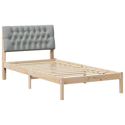 Krevetni okvir s tapiciranim uzglavljem Smeđa 100 x 200 cm - Smeđa i svijetlo siva 100 x 200 cm Cijena