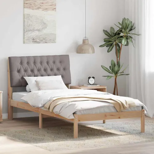 Krevetni okvir s tapiciranim uzglavljem Smeđa 100 x 200 cm - Smeđa i taupe 100 x 200 cm Cijena
