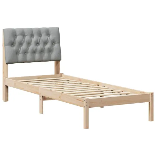 Krevetni okvir s tapiciranim uzglavljem Smeđa 75 x 190 cm - Smeđa i svijetlo siva 75 x 190 cm Cijena