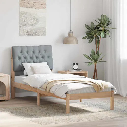 Krevetni okvir s tapiciranim uzglavljem Smeđa 75 x 190 cm - Smeđa i svijetlo siva 75 x 190 cm Cijena