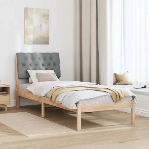 Krevetni okvir s tapiciranim uzglavljem Smeđa 75 x 190 cm - Smeđa i svijetlo siva 75 x 190 cm Cijena