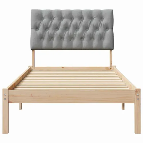 Krevetni okvir s tapiciranim uzglavljem Smeđa 75 x 190 cm - Smeđa i svijetlo siva 75 x 190 cm Cijena