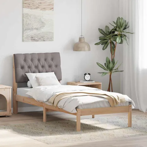 Krevetni okvir s tapiciranim uzglavljem Smeđa 75 x 190 cm - Smeđa i taupe 75 x 190 cm Cijena