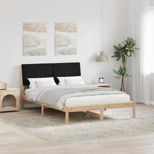 Okvir za krevet Smeđa 135 x 190 cm Čvrsto borovo drvo - 135 x 190 cm Smeđa i crna Cijena