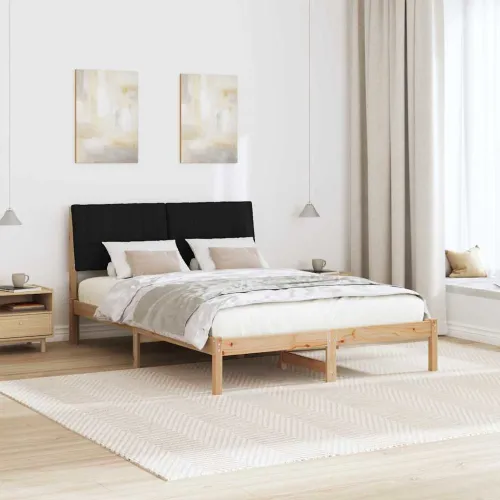 Okvir za krevet Smeđa 135 x 190 cm Čvrsto borovo drvo - 135 x 190 cm Smeđa i crna Cijena