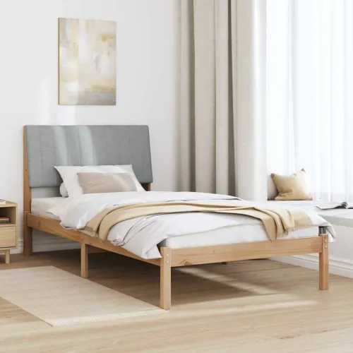 Okvir za krevet Smeđa 100 x 200 cm Čvrsto borovo drvo - 100 x 200 cm Smeđa i svijetlo siva Cijena