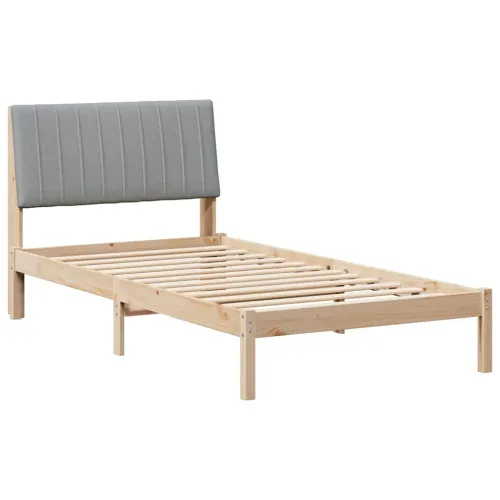 Okvir za krevet Smeđa 100 x 200 cm Čvrsto borovo drvo - 100 x 200 cm Smeđa i svijetlo siva Cijena