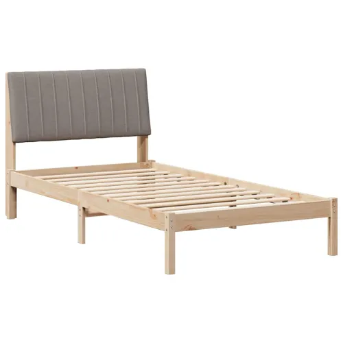Okvir za krevet Smeđa 100 x 200 cm Čvrsto borovo drvo - 100 x 200 cm Smeđa i taupe Cijena