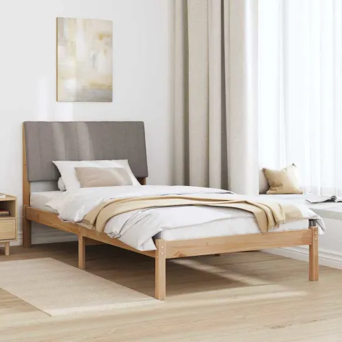 Okvir za krevet Smeđa 100 x 200 cm Čvrsto borovo drvo - 100 x 200 cm Smeđa i taupe Cijena