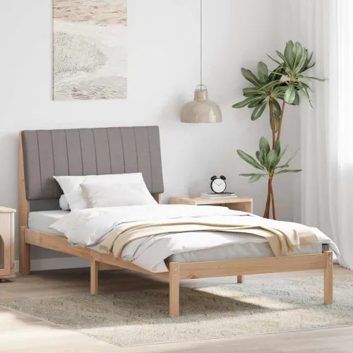 Okvir za krevet Smeđa 100 x 200 cm Čvrsto borovo drvo - 100 x 200 cm Smeđa i taupe Cijena