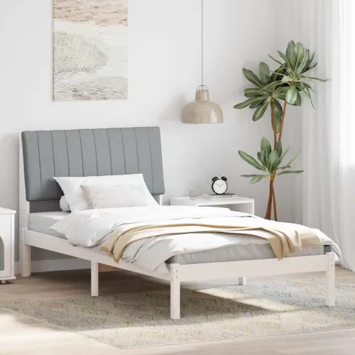 Okvir za krevet Bijelo 100 x 200 cm Čvrsto borovo drvo - 100 x 200 cm Bijela i svijetlosiva Cijena