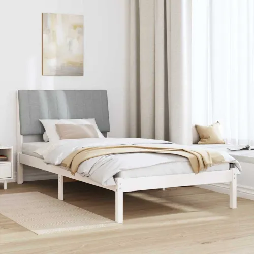 Okvir za krevet Bijelo 100 x 200 cm Čvrsto borovo drvo - 100 x 200 cm Bijela i svijetlosiva Cijena