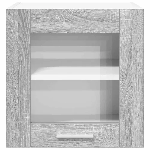Viseći ormarić 2 kom. Siva Sonoma Konstruirano drvo - Sivi Sonoma 2x viseći stakleni ormarić (1 vrata) 40 cm širine 40 cm visine Cijena