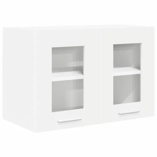 Viseći ormarić 2 kom. Bijelo Konstruirano drvo - Bijeli 2x viseća staklena vitrina (2 vrata) 60 cm široka 40 cm visoka Cijena