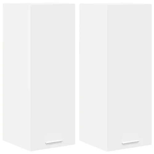 Viseći ormarić 2 kom. Bijelo Konstruirano drvo - Bijela 2x viseća vitrina (1 vrata) 30 cm široka 80 cm visoka Cijena