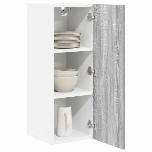 Viseći ormarić 2 kom. Siva Sonoma i bijela Konstruirano drvo - Siva sonoma 2x viseća vitrina (1 vrata) 30 cm široka 80 cm visoka Cijena
