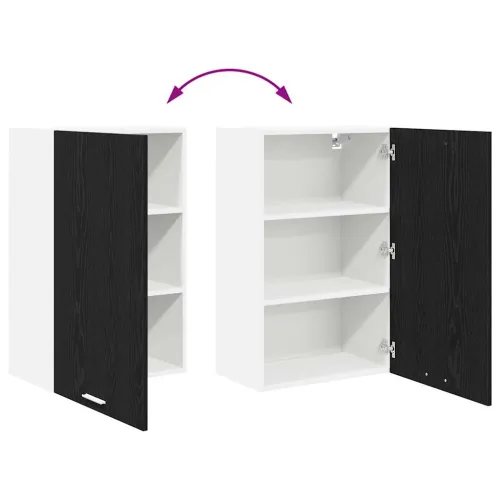 Viseći ormarić Crni hrast i bijela 50 x 31 x 80 cm - Crni hrast 1x viseća vitrina (1 vrata) 50 cm široka 80 cm visoka Cijena
