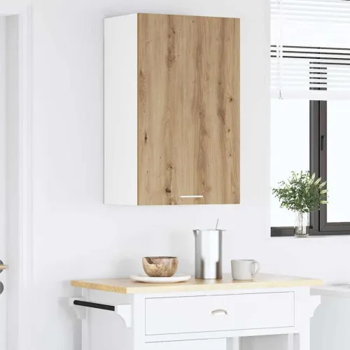 Viseći ormarić Umjetnički hrast i bijela 50 x 31 x 80 cm - Zanatski hrast 1x viseća vitrina (1 vrata) 50 cm široka 80 cm visoka Cijena