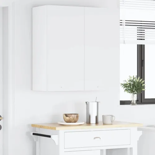 Viseći ormarić Bijelo 80 x 31 x 80 cm Konstruirano drvo - Bijela 1x viseći ormar (2 vrata) 80 cm širok 80 cm visok Cijena