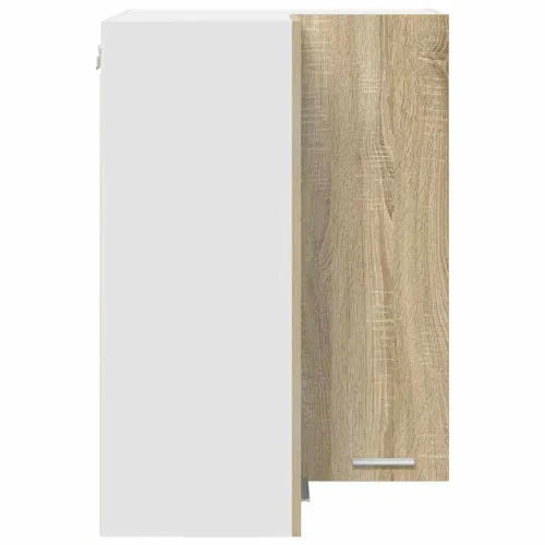 Viseći ormarić Sonoma hrast i bijela 57 x 57 x 80 cm - sonoma hrast 1x viseća kutna vitrina 57 cm široka 80 cm visoka Cijena