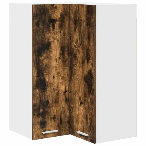 Viseći ormarić Dimljeni hrast i bijela 57 x 57 x 80 cm - Dimljeni hrast 1x viseća kutna vitrina 57 cm široka 80 cm visoka Cijena