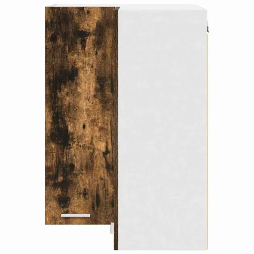 Viseći ormarić Dimljeni hrast i bijela 57 x 57 x 80 cm - Dimljeni hrast 1x viseća kutna vitrina 57 cm široka 80 cm visoka Cijena