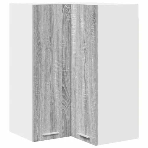 Viseći ormarić Siva Sonoma i bijela 57 x 57 x 80 cm - Sivi Sonoma 1x viseća kutna vitrina 57 cm široka 80 cm visoka Cijena