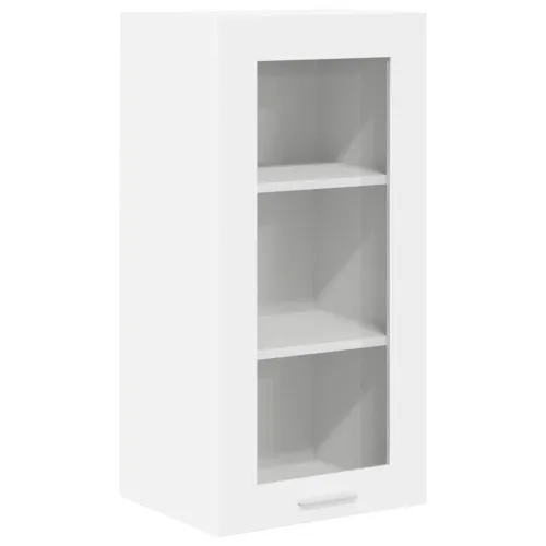 Viseći ormarić 2 kom. Bijelo Konstruirano drvo - Bijela 2x viseći stakleni ormarić (1 vrata) 40 cm širine 80 cm visine Cijena