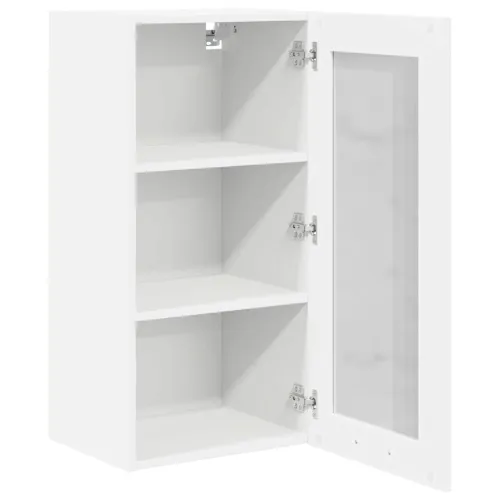 Viseći ormarić 2 kom. Bijelo Konstruirano drvo - Bijela 2x viseći stakleni ormarić (1 vrata) 40 cm širine 80 cm visine Cijena