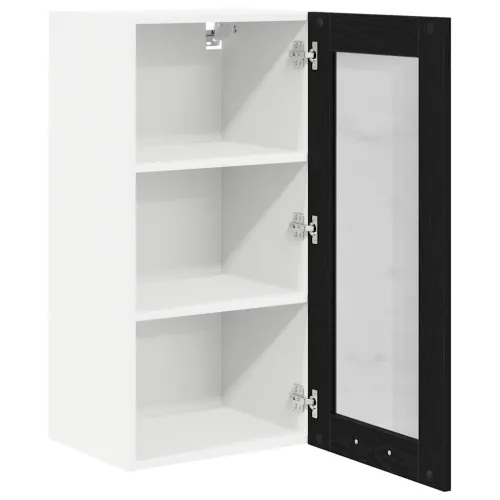 Viseći ormarić Crni hrast 40 x 31 x 80 cm Konstruirano drvo - Crni hrast 1x viseći stakleni ormarić (1 vrata) 40 cm širine 80 cm Cijena