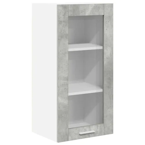 Viseći ormarić 2 kom. Betonski sivi Konstruirano drvo - Betonsko siva 2x viseći stakleni ormarić (1 vrata) 40 cm širine 80 cm vi Cijena